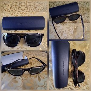 🔥Coach DARK TORTOISE Black Square Frame Sunglasses Blue Shades & FREE GIFT